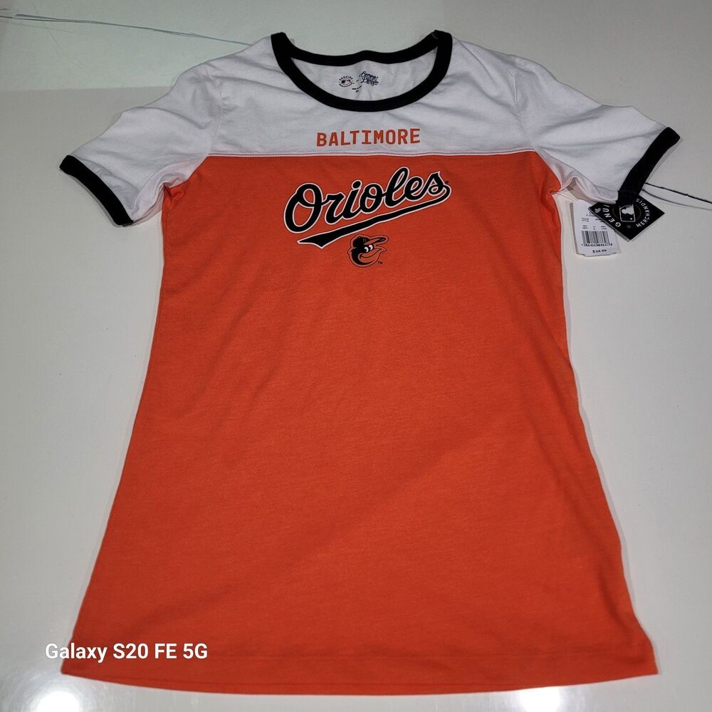 NWT Campus Lifestyle Baltimore Orioles Women XS  Baseball Shirt B16